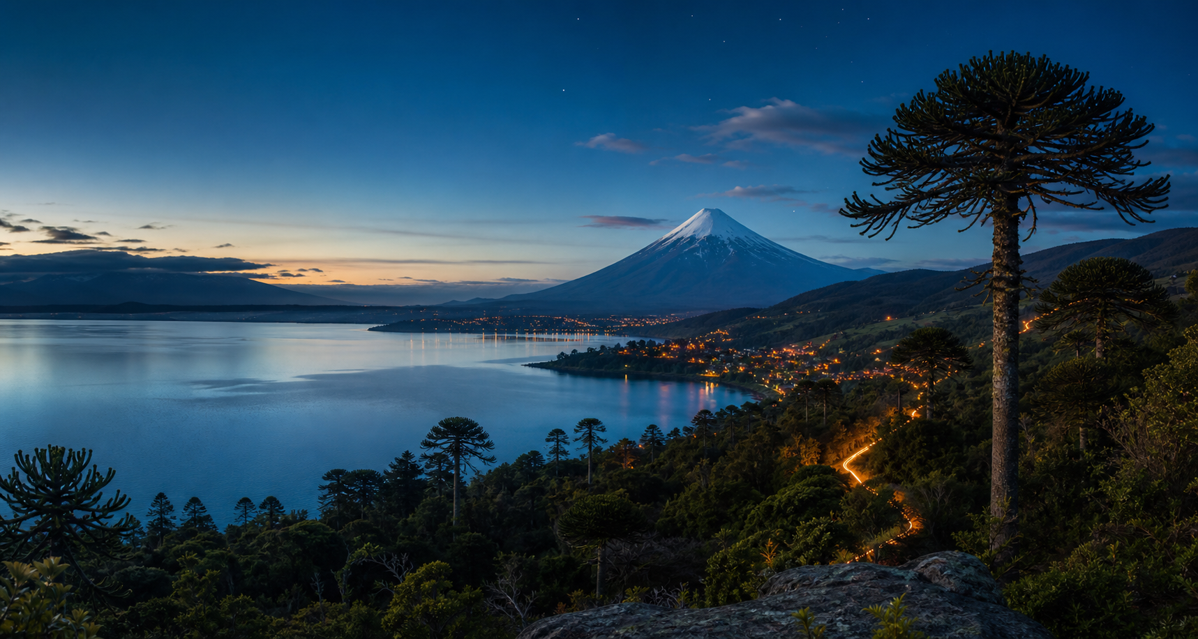 Paisaje conceptual inspirado en el sur de Chile